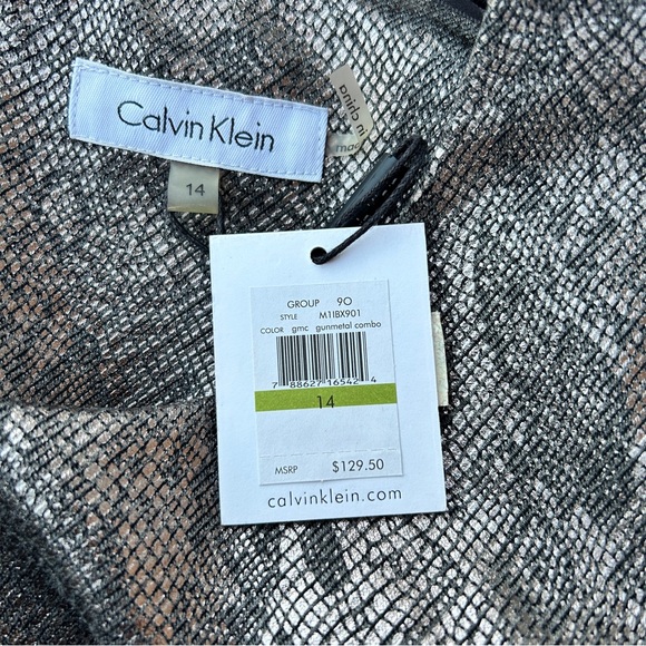 Calvin Klein Silver Metallic Snake Dress 14 NWT - Picture 7 of 7